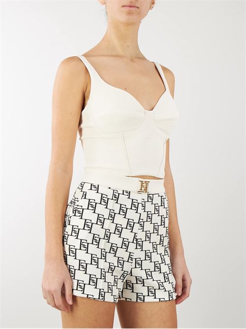 Bustier top in stretch crêpe with embroidery Elisabetta Franchi ELISABETTA FRANCHI |  | TO01041E2193
